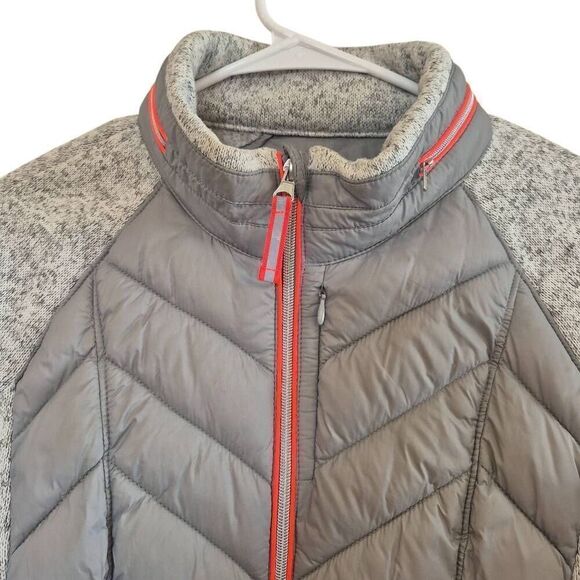 Xersion Women's Gray/Silver & Hot Orange Nylon Quilted Zip Front Jacket - Picture 9 of 10